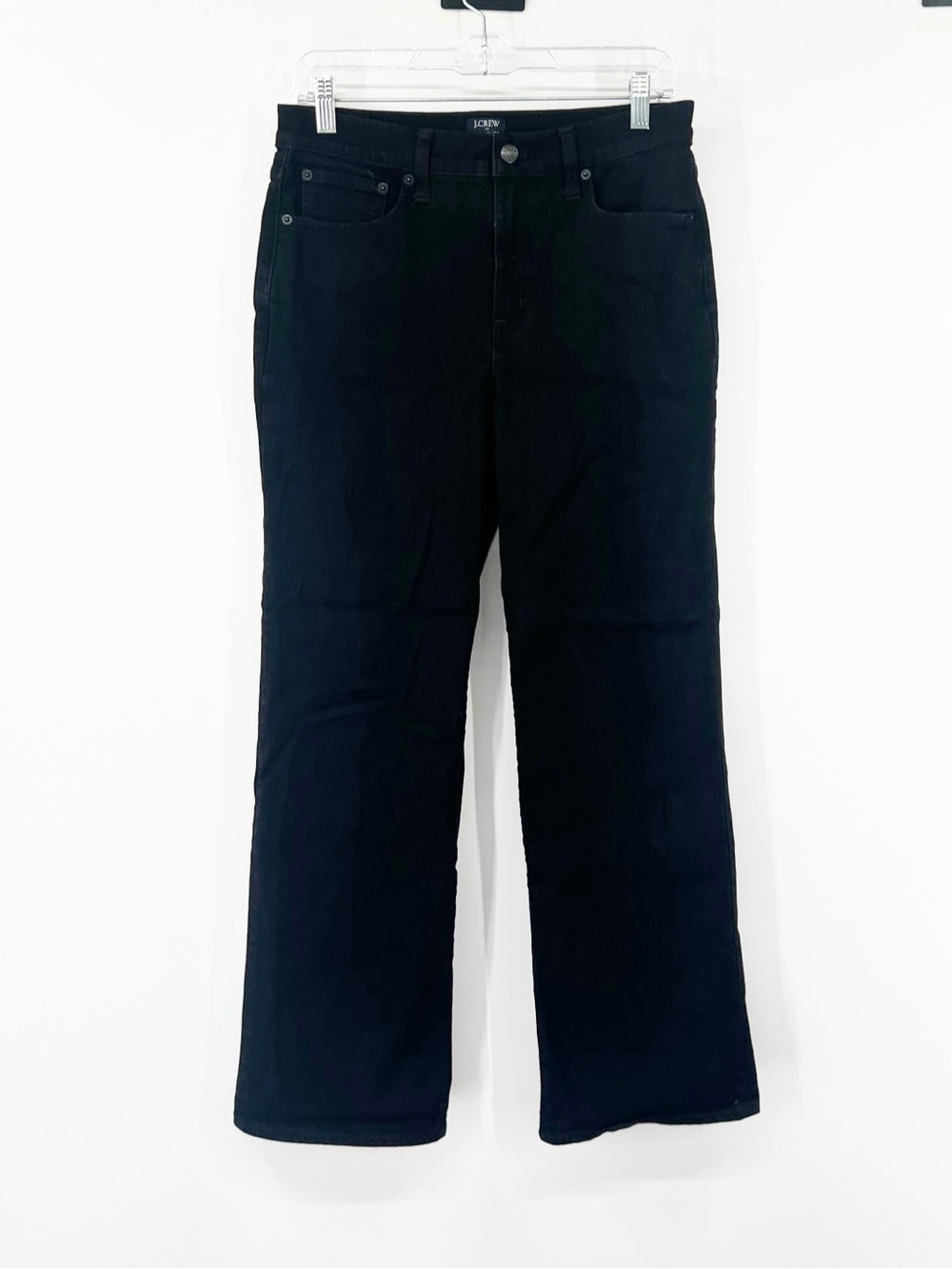 J. Crew Factory Wide-Leg Full-Length Jeans Black All-Day Stretch